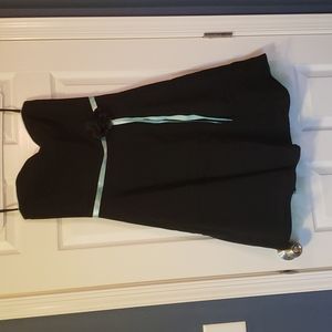 le château size 11/12 black strapless dress w teal accents
